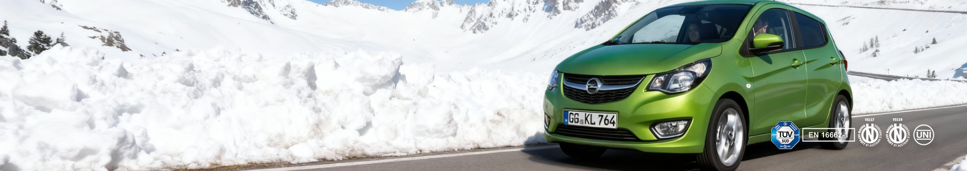 Sneeuwkettingen voor de Opel Karl